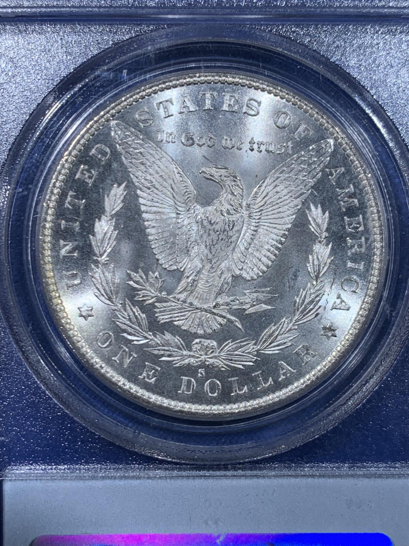 《竞宝斋》第447场 周日，周一，2场连拍 （全场包邮） PCGS MS65 美国 1880-S 摩根 1美元银币