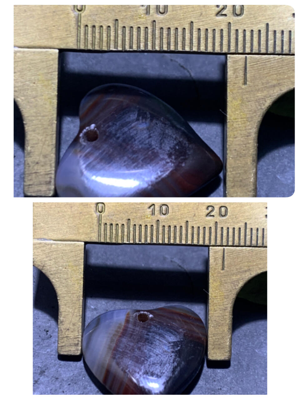 高玉化巴西玛瑙爱心形通货吊坠！