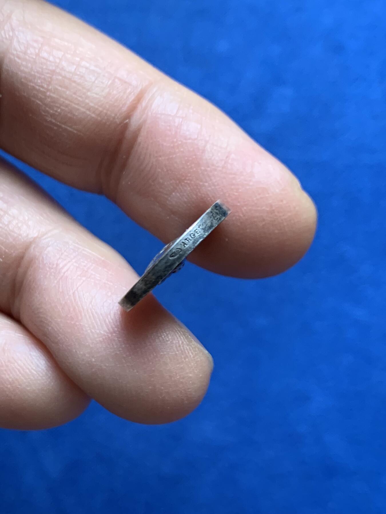 《竞宝斋》第447场 周日，周一，2场连拍 （全场包邮） 法国拿破仑一世婚礼小银章 3.25克 16.1mm 丰饶角银标