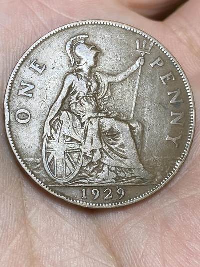 2025年第一百三十六场(总第一百六十二场）外国好品纸夹散币场(免佣金) - 英国🇬🇧1929年1便士(乔治五世第三版)