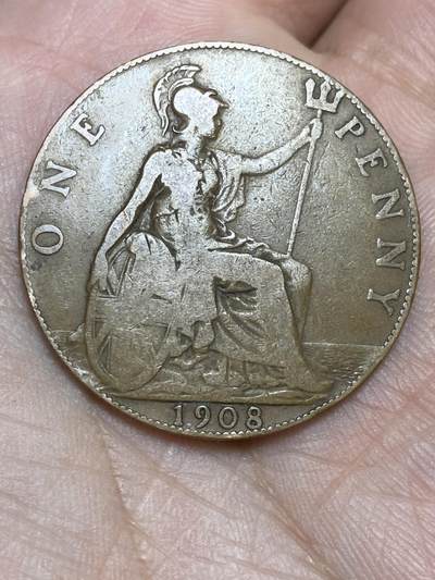 2025年第一百三十六场(总第一百六十二场）外国好品纸夹散币场(免佣金) - 英国🇬🇧1908年1便士(爱德华七世时期)