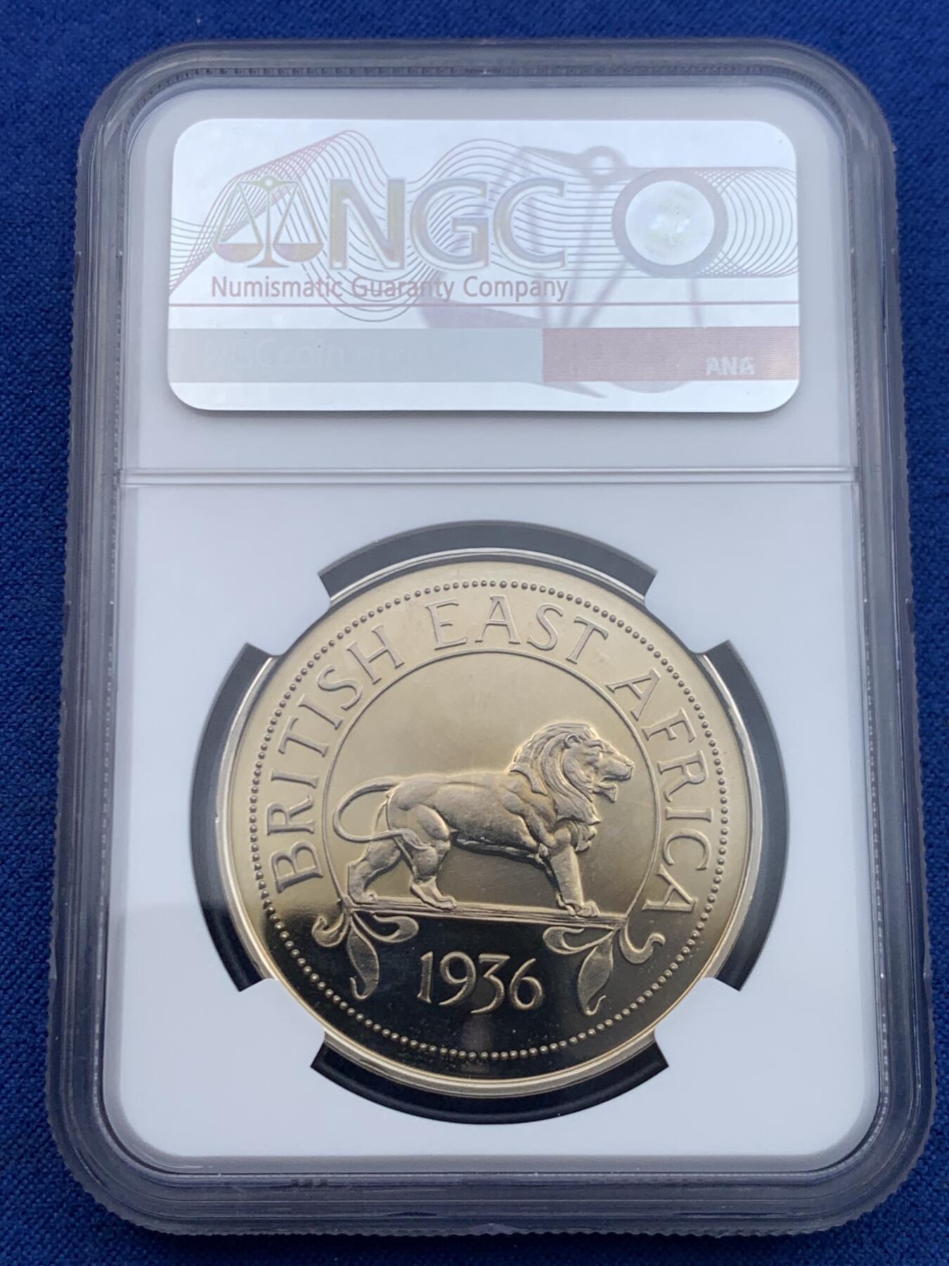 《竞宝斋》第447场 周日，周一，2场连拍 （全场包邮） NGC PF67UC 英属东非1936年爱德华八世克朗型臆造币，非常好的品相。