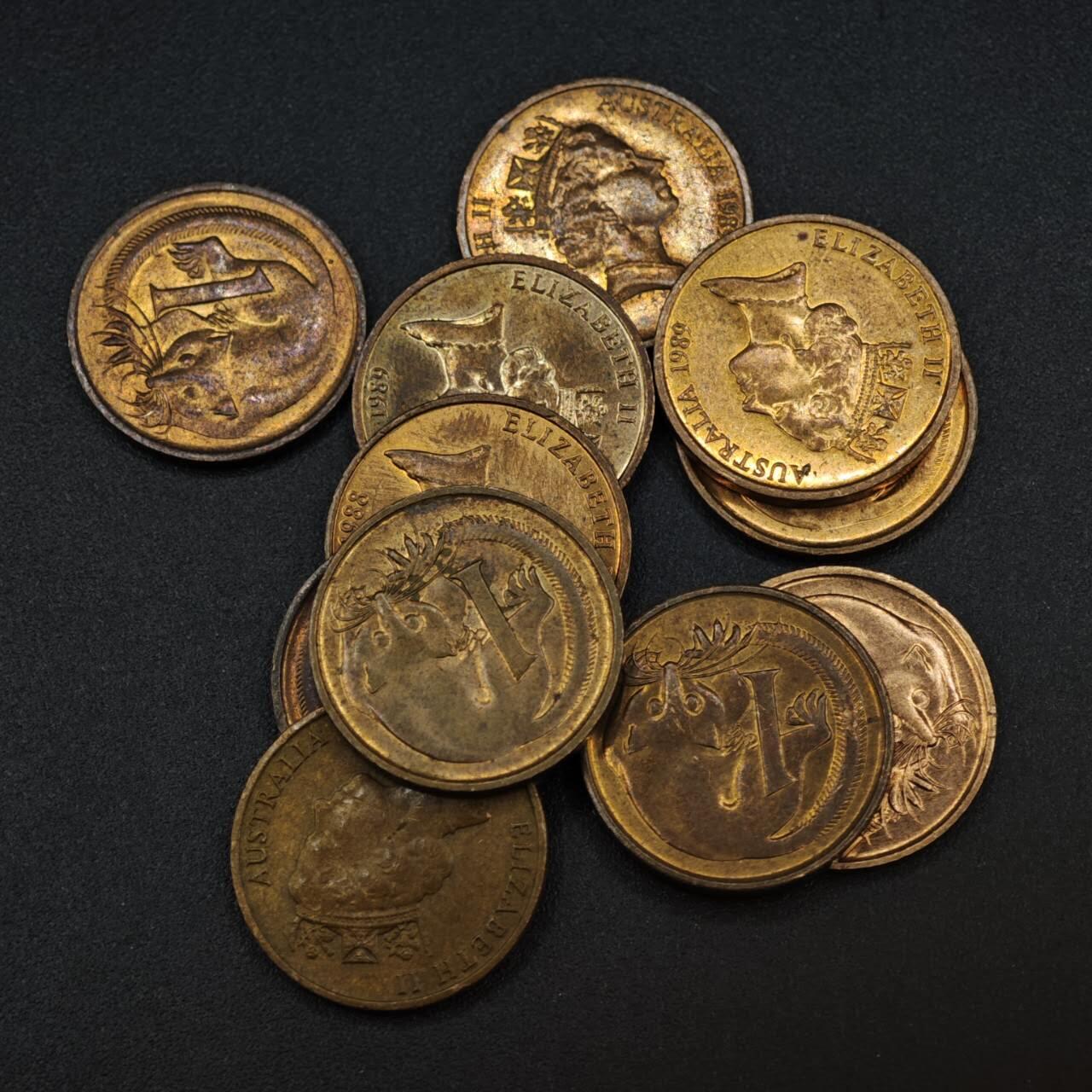 【淘币小摊】实时拍第八百二十七拍   散币场   满百包邮可预留二周 每周一统一发货   澳大利亚1分铜币11枚