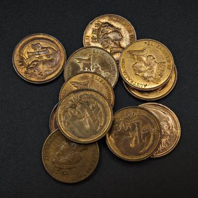 【淘币小摊】实时拍第八百二十七拍   散币场   满百包邮可预留二周 每周一统一发货   - 澳大利亚1分铜币11枚