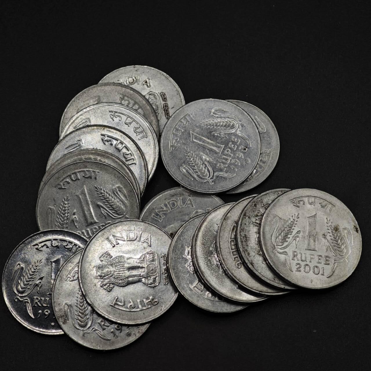 【淘币小摊】实时拍第八百二十七拍   散币场   满百包邮可预留二周 每周一统一发货   印度1卢比17枚