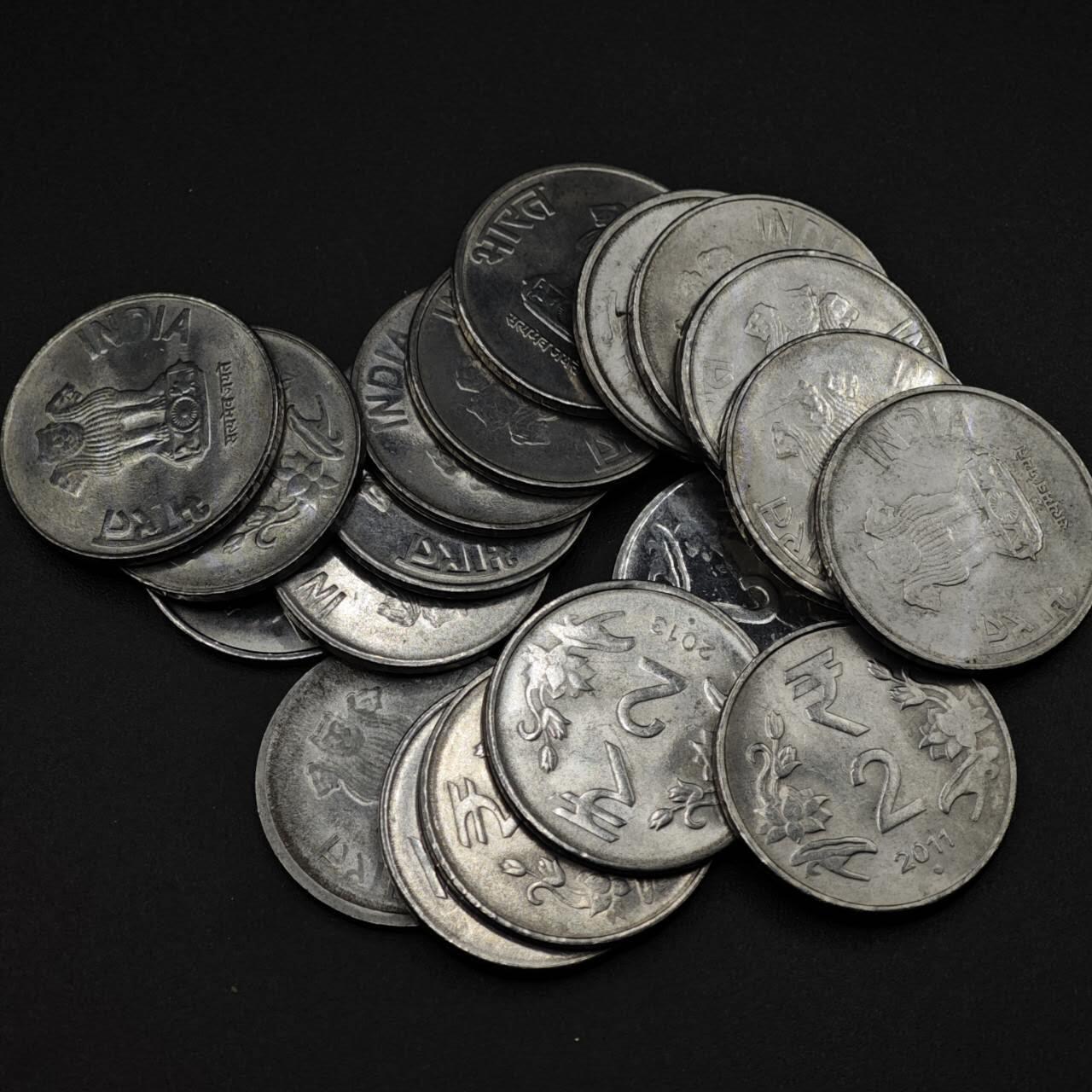 【淘币小摊】实时拍第八百二十七拍   散币场   满百包邮可预留二周 每周一统一发货   印度2卢比19枚