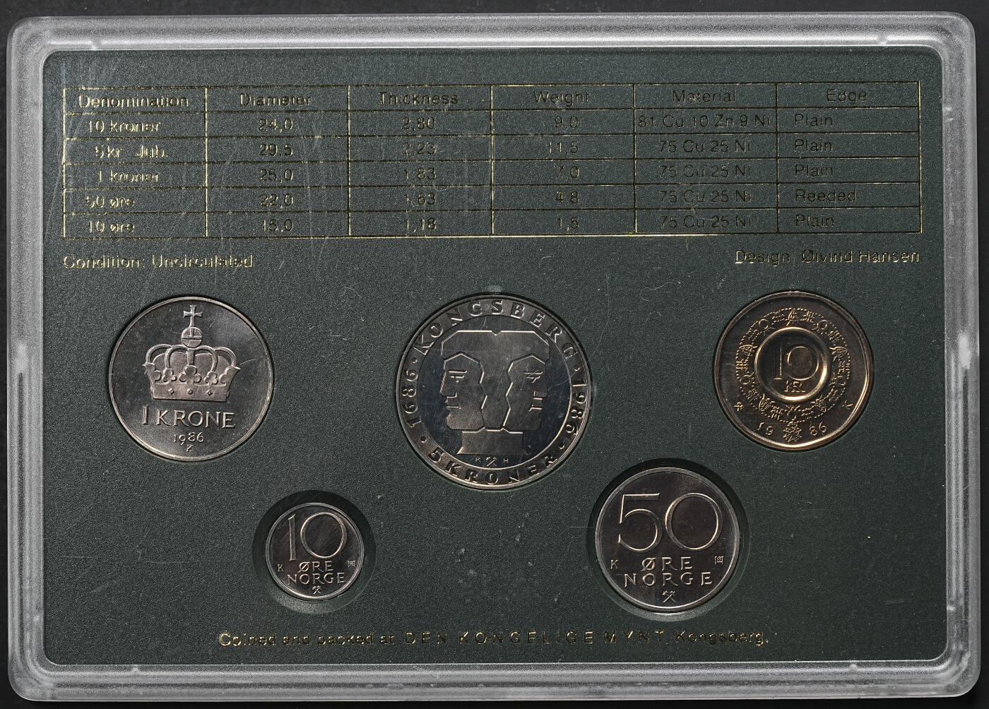 修遠堂世界钱币第九十七期 1986年挪威套币 BU品