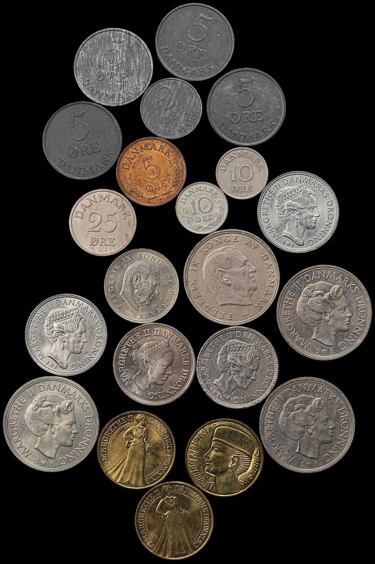 修遠堂世界钱币第九十七期 丹麦现代币一组