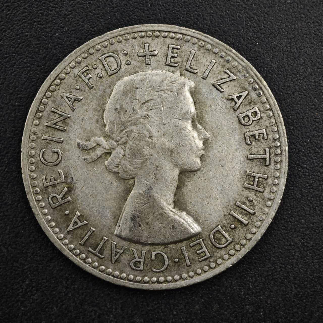 【淘币小摊】实时拍第八百二十七拍   散币场   满百包邮可预留二周 每周一统一发货   澳大利亚1957年伊丽莎白二世1先令银币