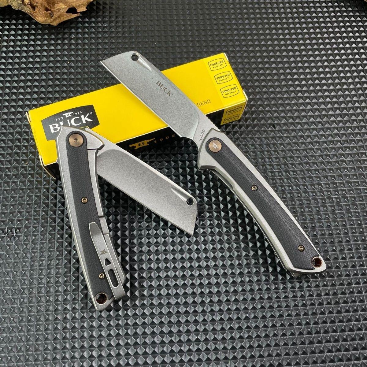 D2钢+G10手柄,巴克户外便携式折叠刀