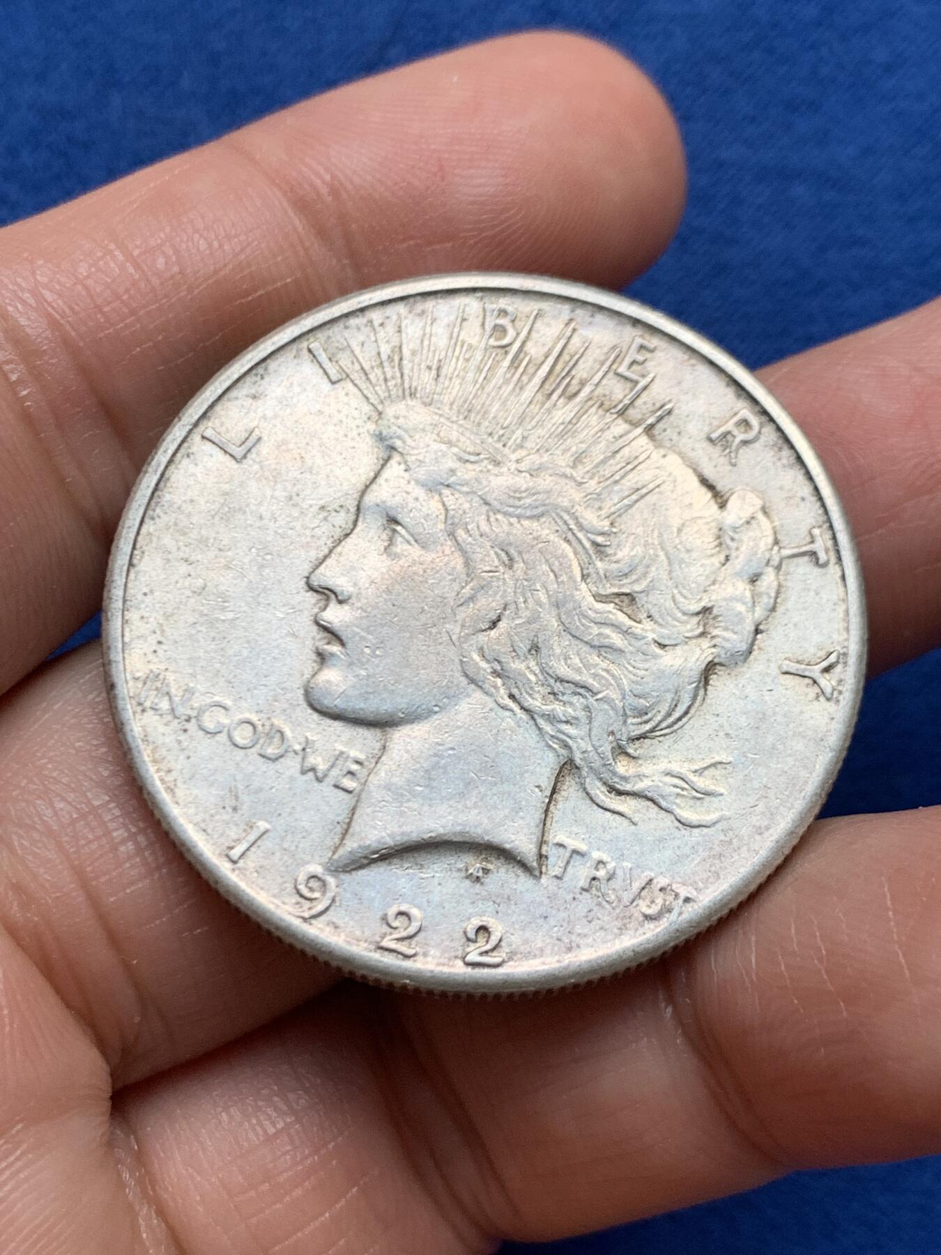 《竞宝斋》第447场 周日，周一，2场连拍 （全场包邮） 美国1922年和平鸽1美元银币