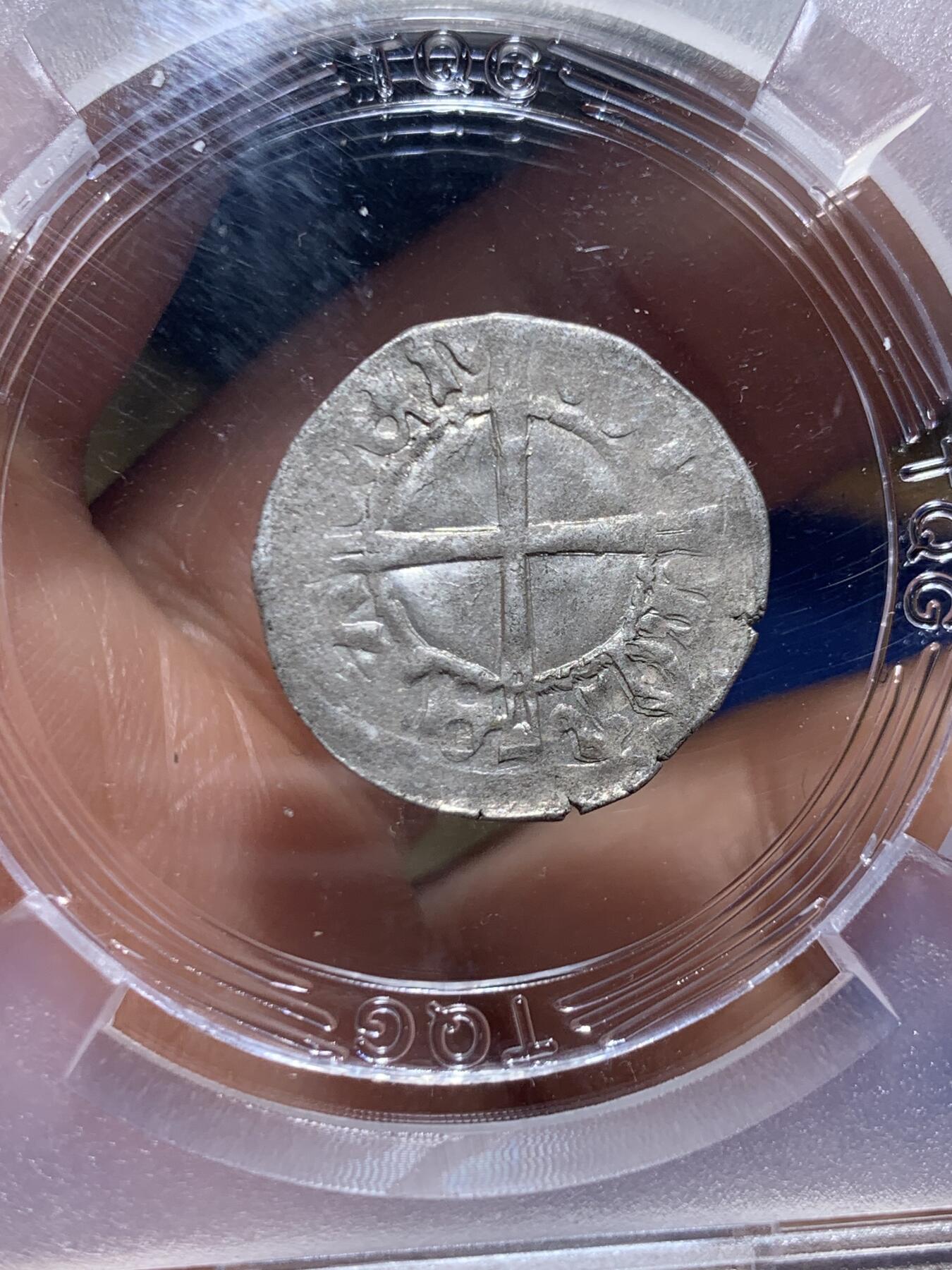 《竞宝斋》第447场 周日，周一，2场连拍 （全场包邮） TQG XF 利沃尼亚骑士团（宝剑骑士团） 1494-1525 1先令 银币 骑士团银币 沃尔特大团长在位时期发行 打制不错 细节较好 少见品种