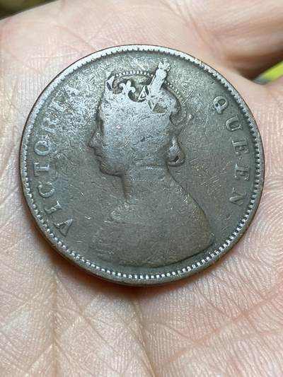 2025年第一百三十六场(总第一百六十二场）外国好品纸夹散币场(免佣金) - 英属印度1862年1/2安娜大铜币(维多利亚女王青年带冠，首发年)