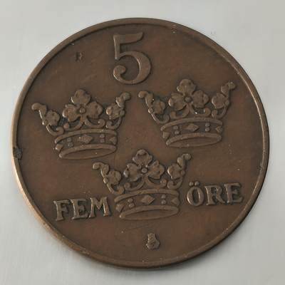 Krab外币市集Vol.26 - 瑞典1936年5欧尔