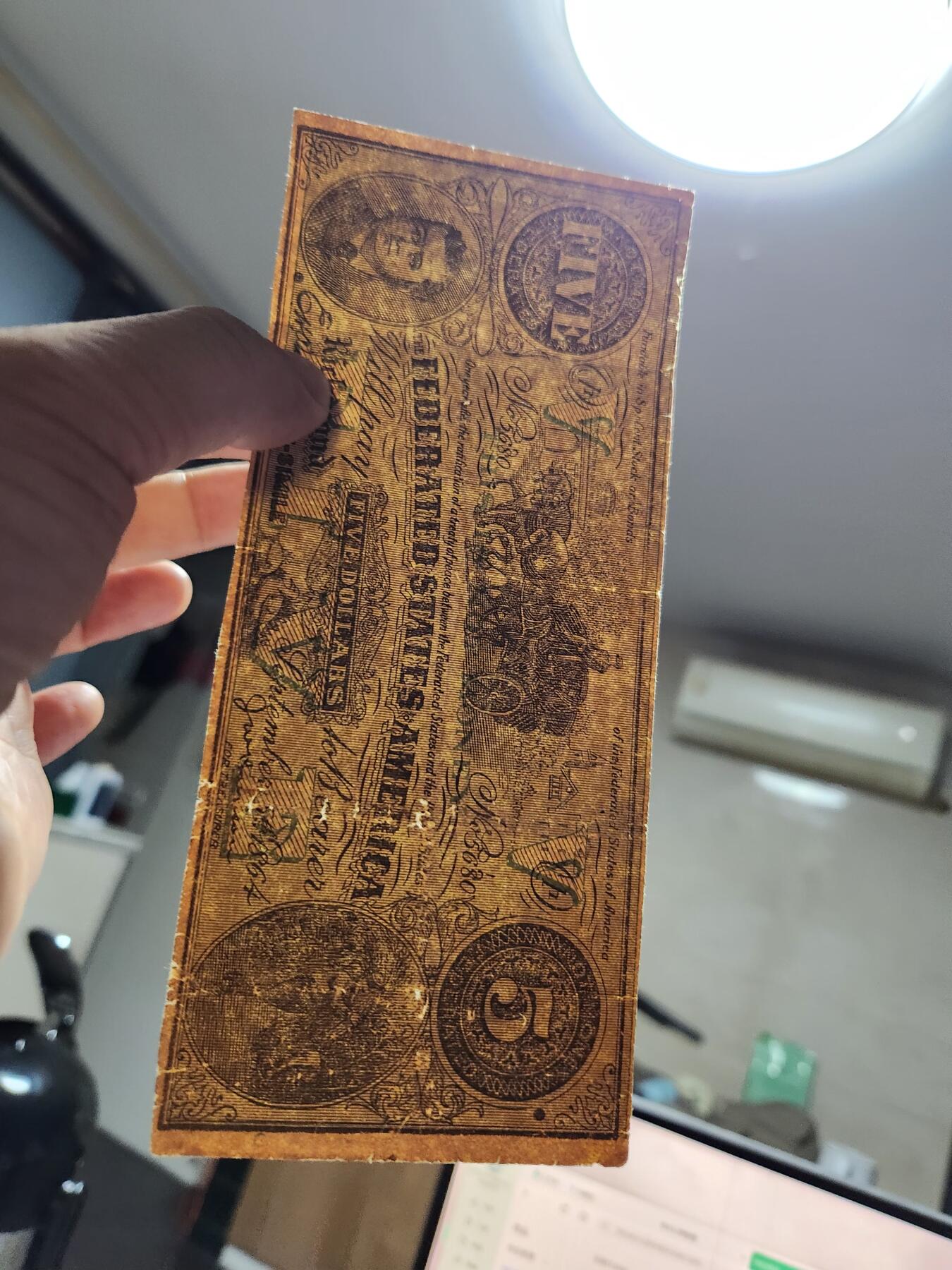 12月13号晚上8点 外国纸币自动截拍第72场 老版美元1864年5三驾马车