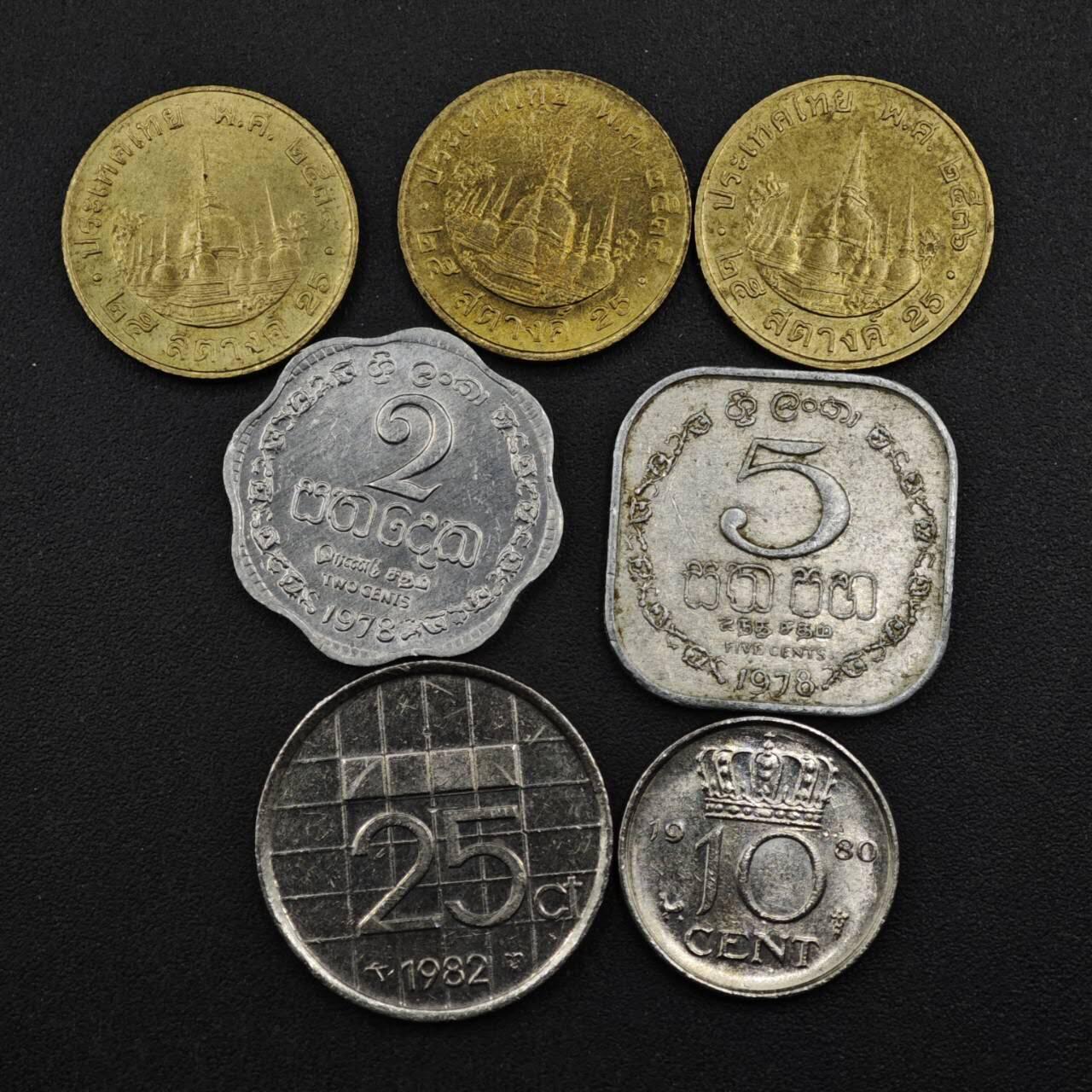 【淘币小摊】实时拍第八百二十七拍   散币场   满百包邮可预留二周 每周一统一发货   泰国斯里兰卡荷兰7枚