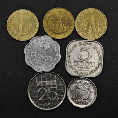 【淘币小摊】实时拍第八百二十七拍   散币场   满百包邮可预留二周 每周一统一发货   - 泰国斯里兰卡荷兰7枚