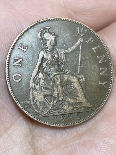 2025年第一百三十六场(总第一百六十二场）外国好品散币场(免佣金) - 英国🇬🇧1932年1便士(乔治五世第三版，发行量最少年份)