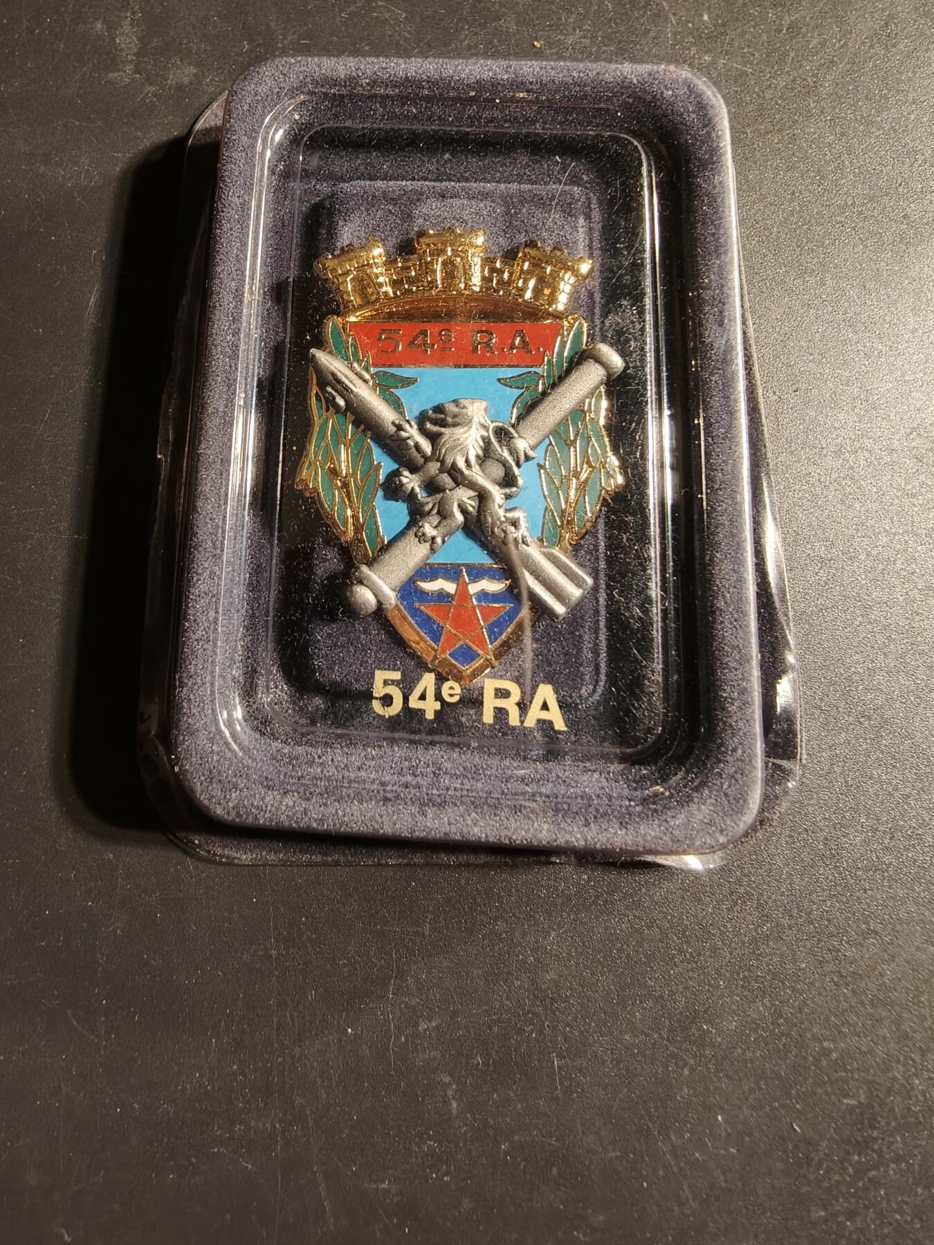 老王徽章第169期 法国第54炮兵团证章     原盒