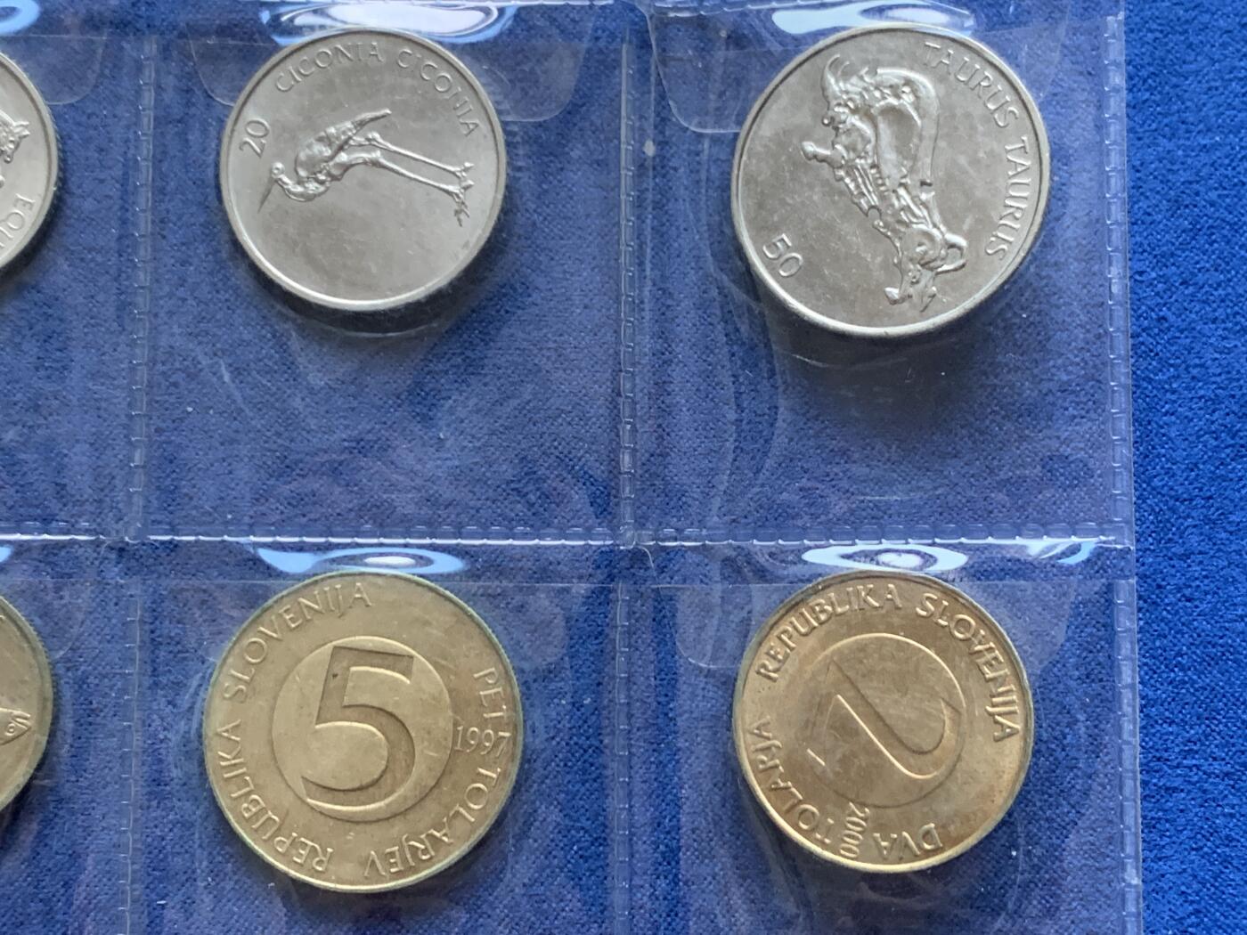《竞宝斋》第447场 周日，周一，2场连拍 （全场包邮） 九枚一组 斯洛文尼亚钱币