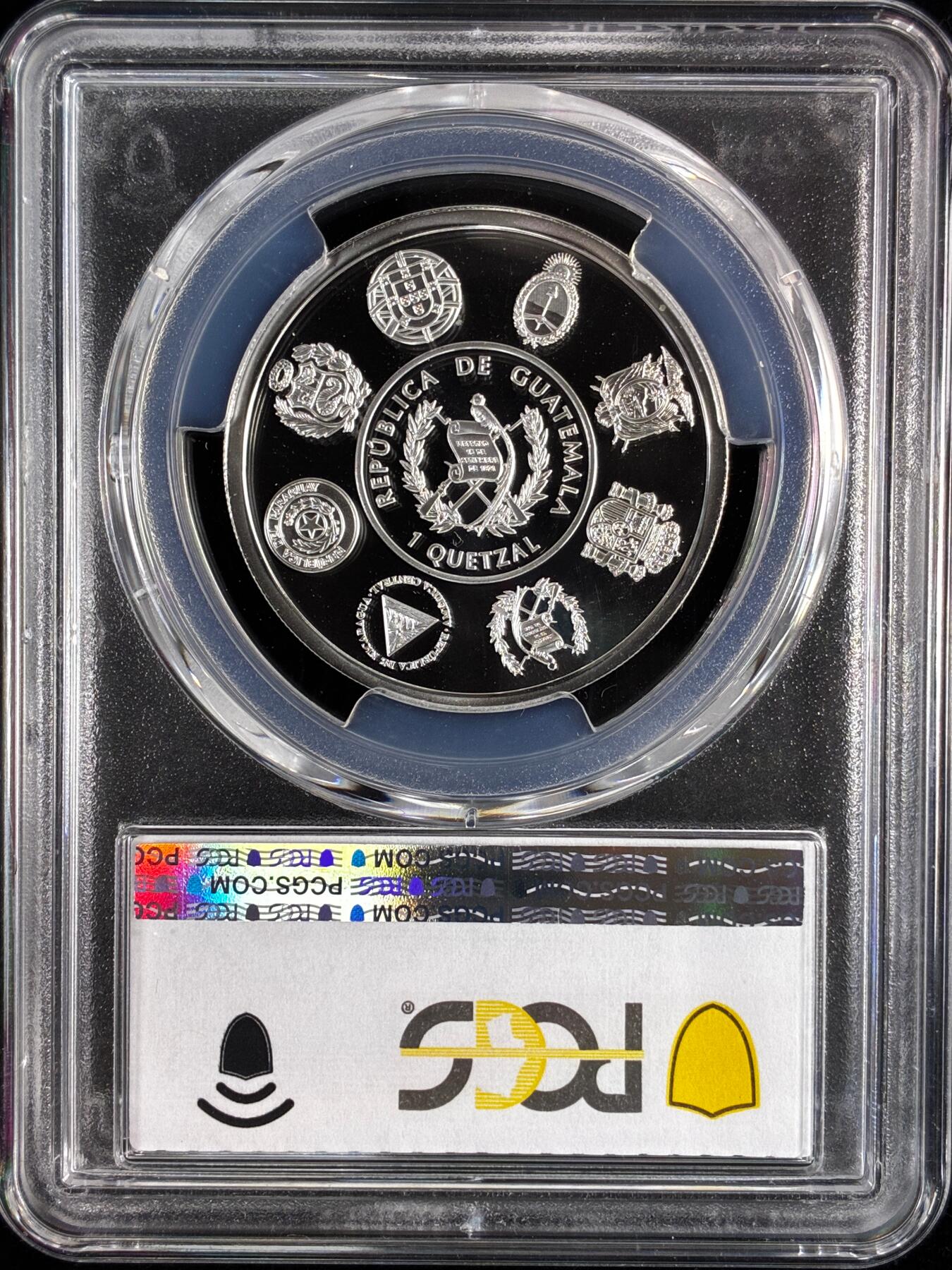【雨安】【直播拍卖】【世界币章121期-评级币】2025-12-20 周六 19:30 保真 [评级现代] Guatemala 危地马拉 1Quetzal 2024年 安提瓜 PCGS-PR69DCAM 精制