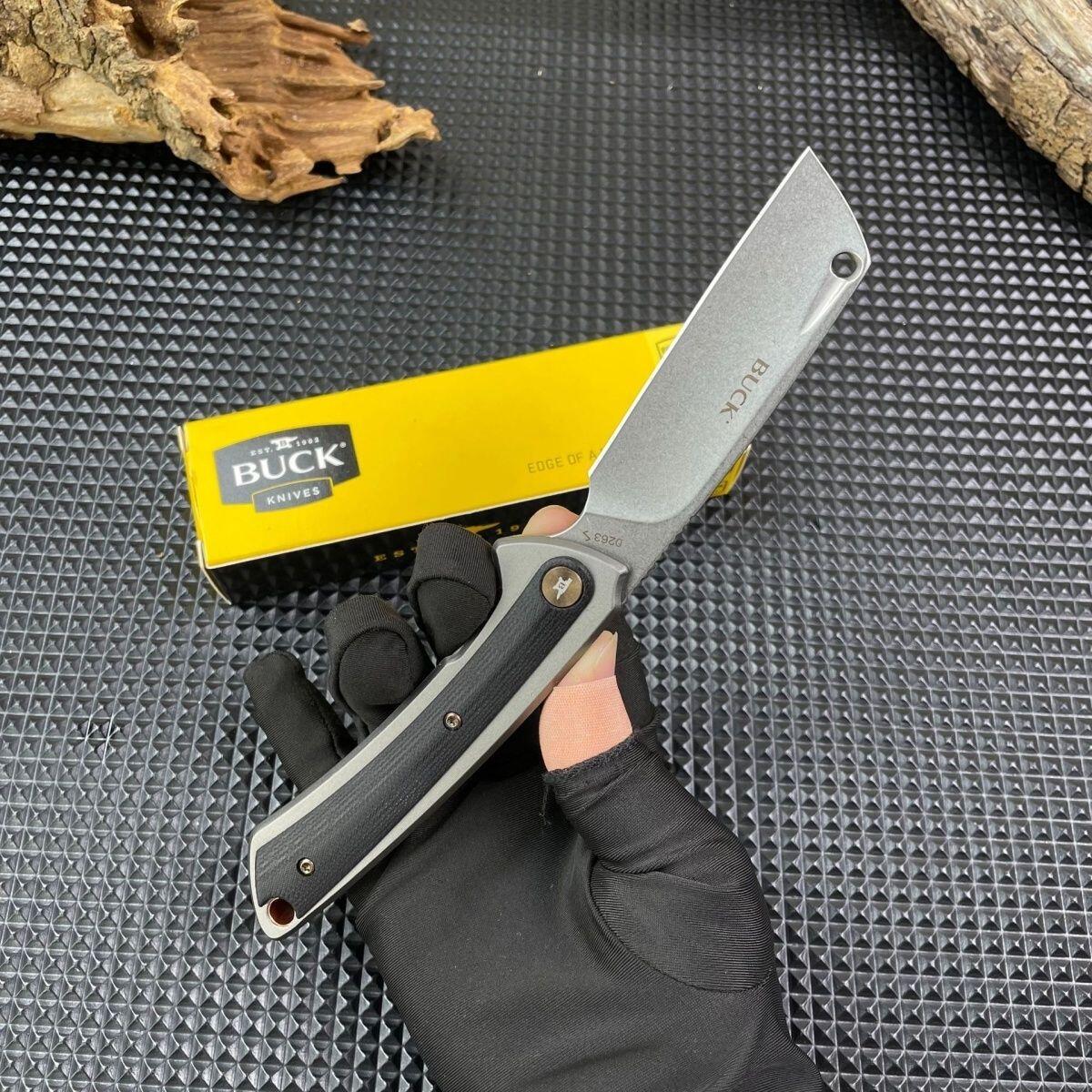 D2钢+G10手柄,巴克户外便携式折叠刀