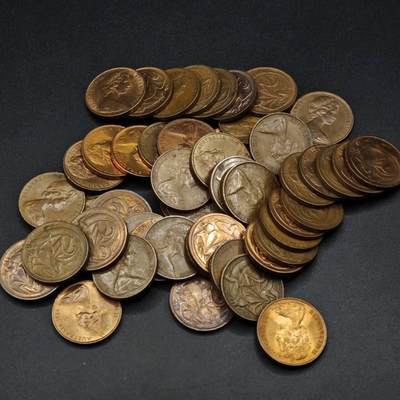 【淘币小摊】实时拍第八百二十七拍   散币场   满百包邮可预留二周 每周一统一发货   - 澳大利亚2分铜币50枚