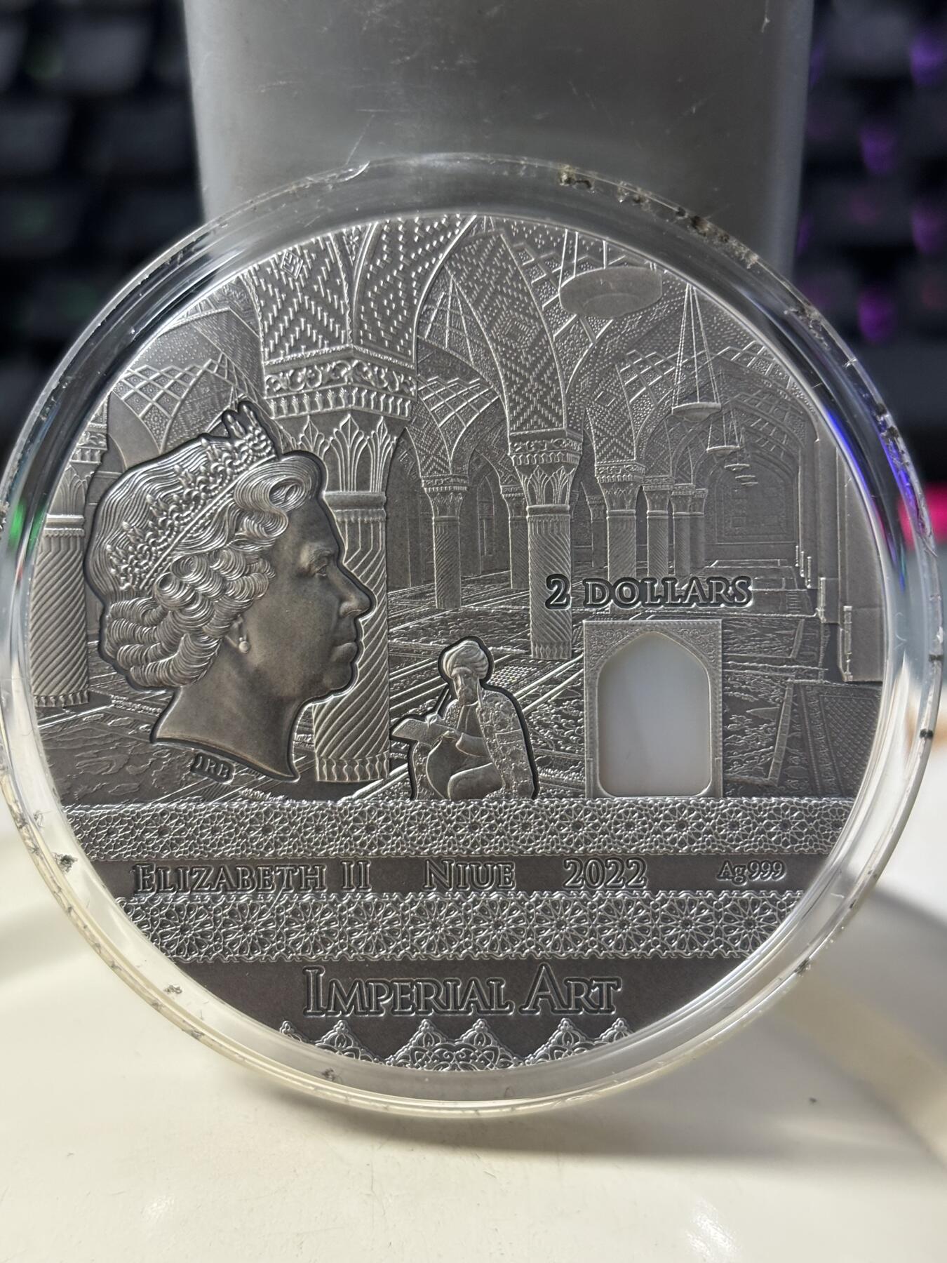 第186期拍卖 纽埃2022年古文明系列波斯文明2盎司纪念银币，999银，发行500枚