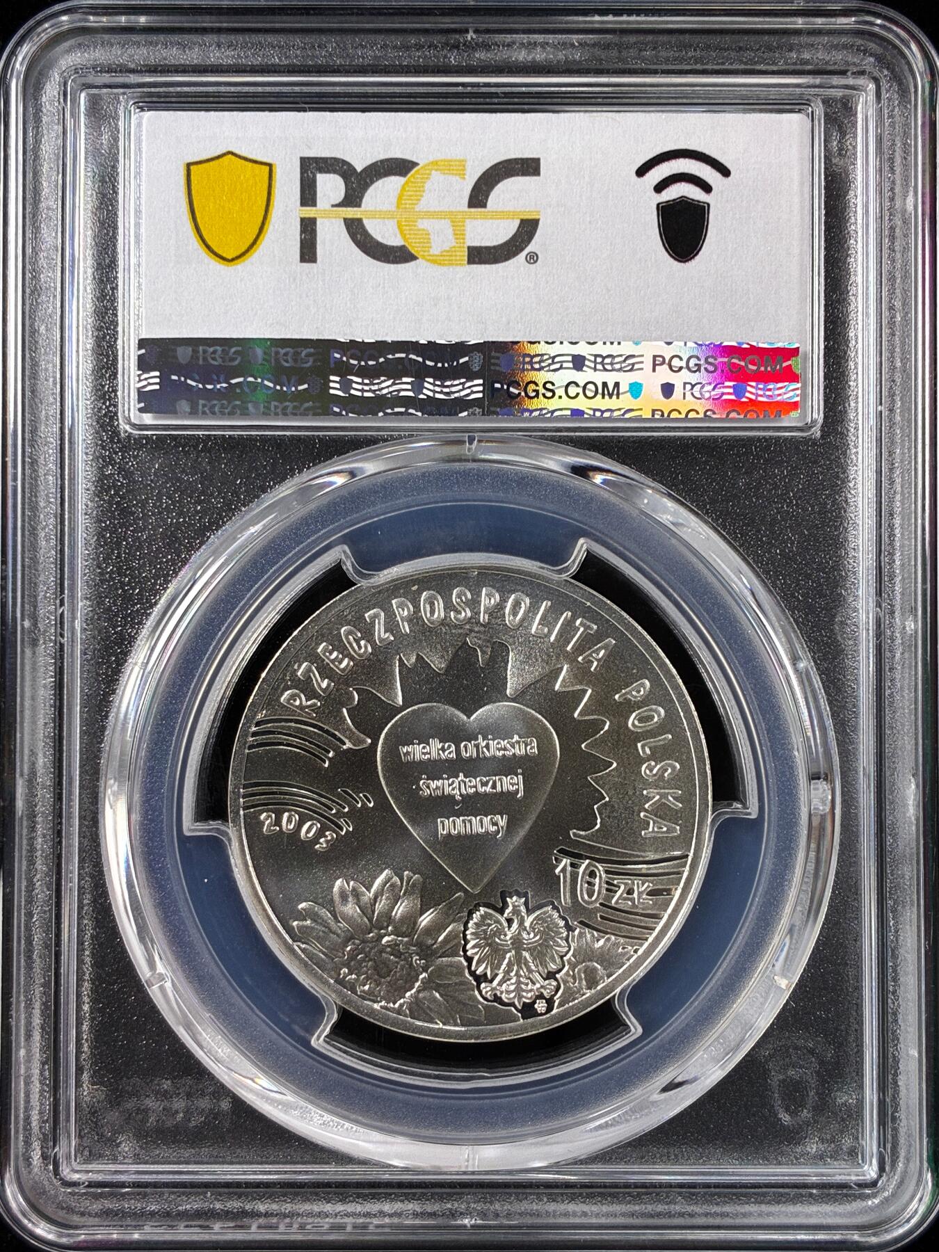 【雨安】【直播拍卖】【世界币章121期-评级币】2025-12-20 周六 19:30 保真 [评级现代] Poland 波兰 10兹罗提 2003年 管弦乐团 PCGS-PR69 精制