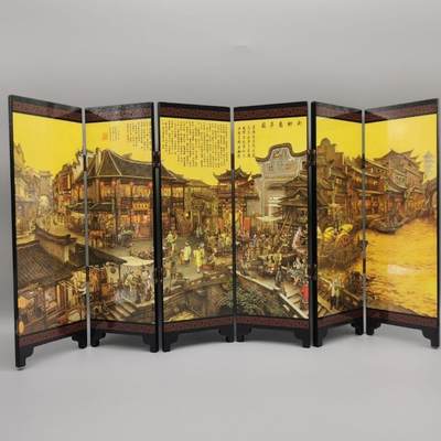听雨轩（三十八） - 南乡旧梦 仿古漆器小屏风折叠木制