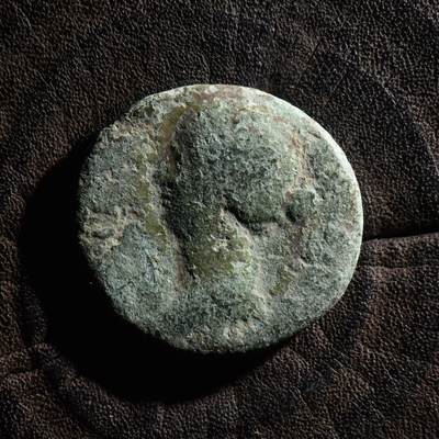 【良泉】【元旦直播场】1月1日晚19.30点开拍！208组西方古代钱币、日本朝鲜花钱 - 公元147-175年【古罗马】小福斯蒂娜【罕见面左版】阿斯铜币，8.33克