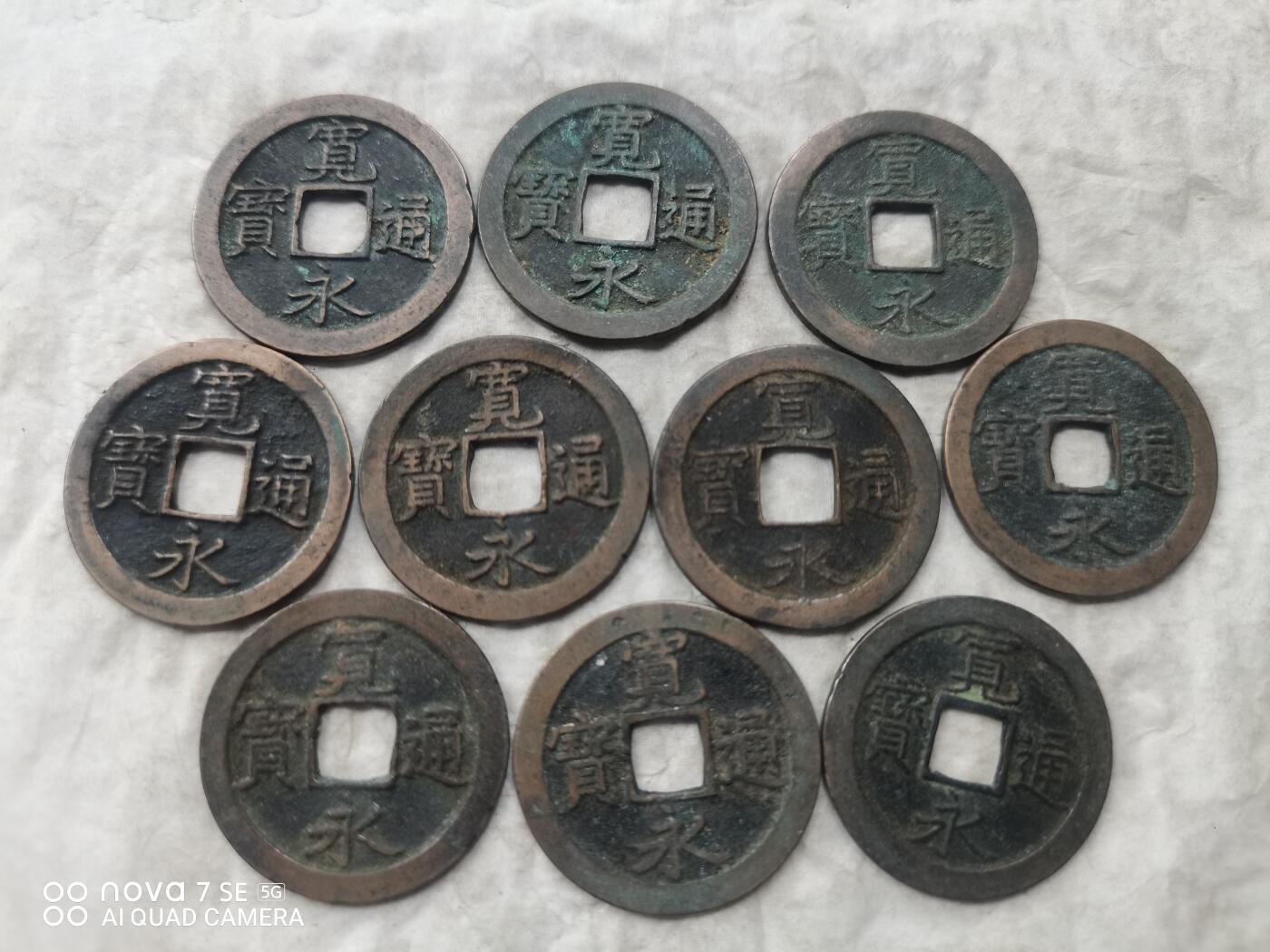 日本币 宽永通宝背文10枚