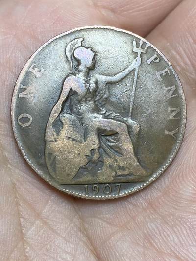 2025年第一百三十六场(总第一百六十二场）外国好品纸夹散币场(免佣金) - 英国🇬🇧1907年1便士(爱德华七世时期)