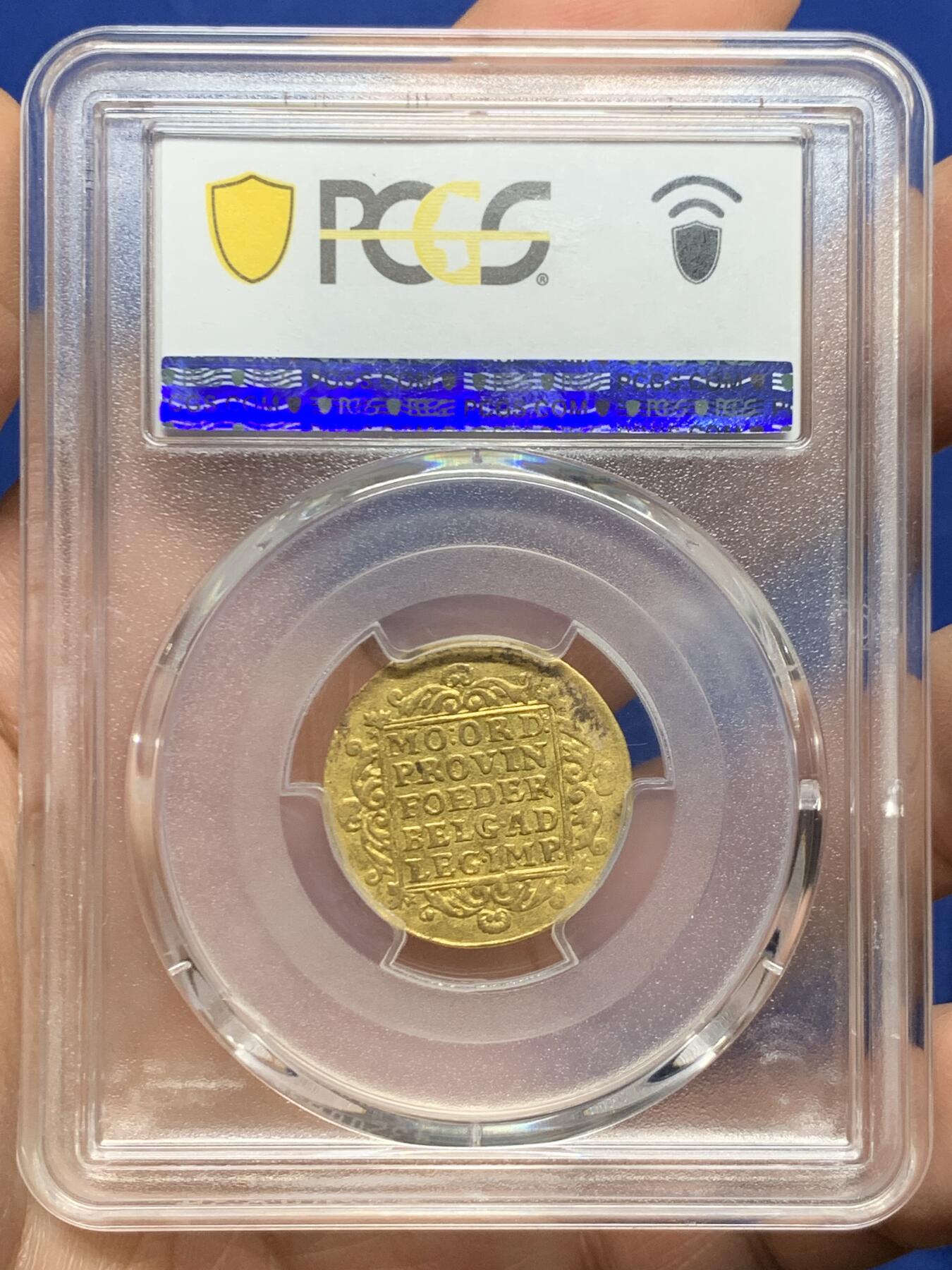 《竞宝斋》第447场 周日，周一，2场连拍 （全场包邮） PCGS AU58 荷兰武士1781年金币 986金，3.49克，非常稀有的品种，季军分，更高分仅两枚！