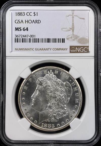 【雨安】【直播拍卖】【世界币章121期-评级币】2025-12-20 周六 19:30 保真 - [评级美洲] USA 美国 1美元 摩根 1883年CC  NGC-MS64 车轮光