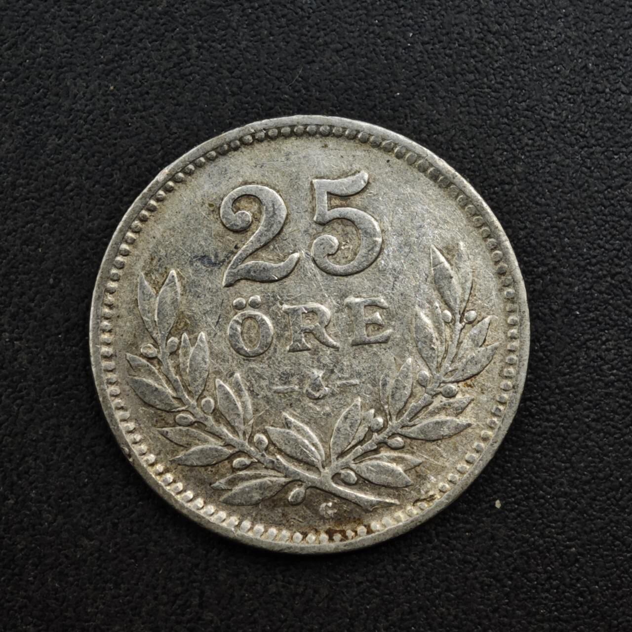 【淘币小摊】实时拍第八百二十七拍   散币场   满百包邮可预留二周 每周一统一发货   瑞典1932年25欧尔银币