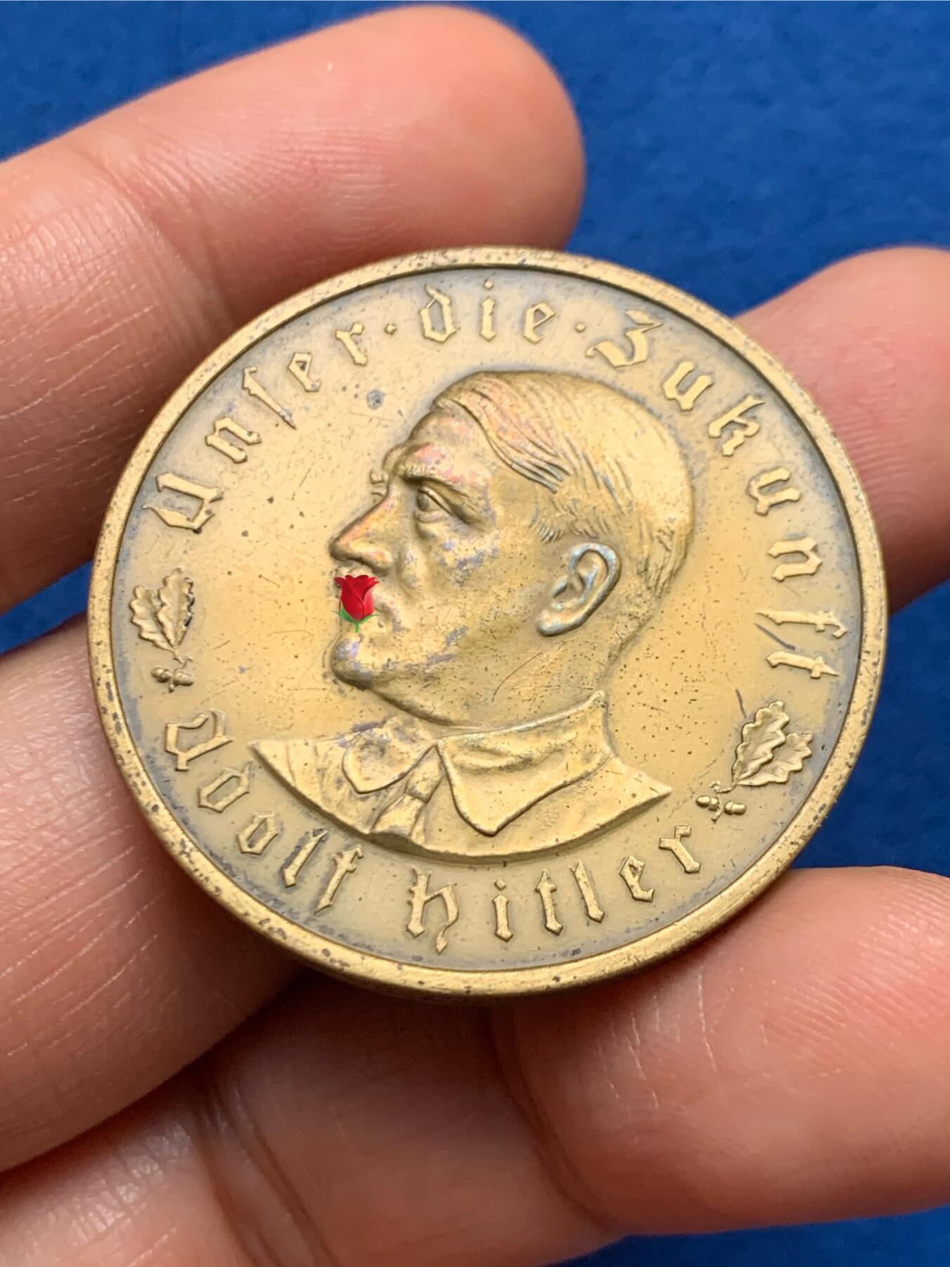 《竞宝斋》第447场 周日，周一，2场连拍 （全场包邮） 德国1933帝国锁链鹰铜章 21.9克 36.1mm 品相挺美 状态不错