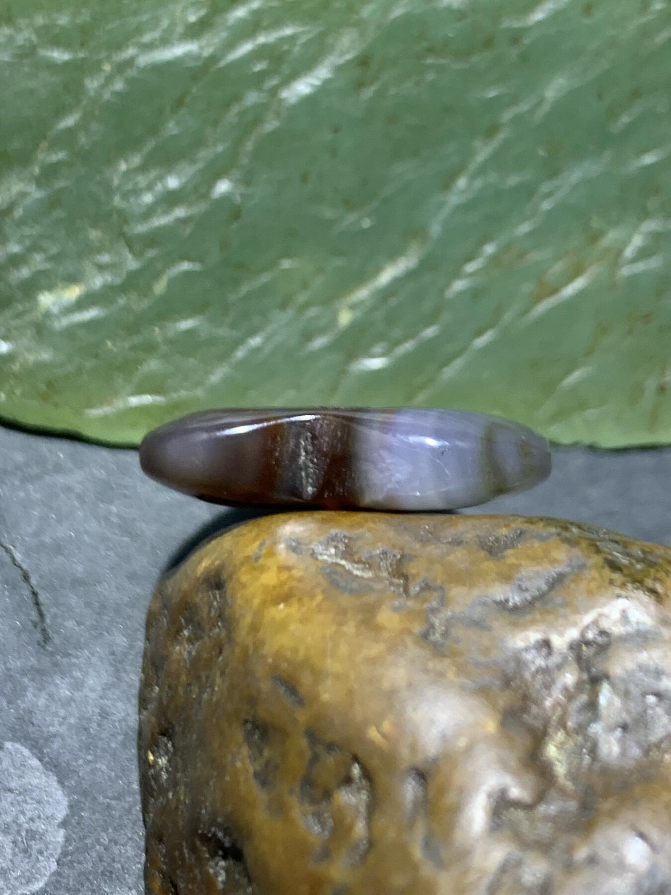 高玉化巴西玛瑙爱心形通货吊坠！