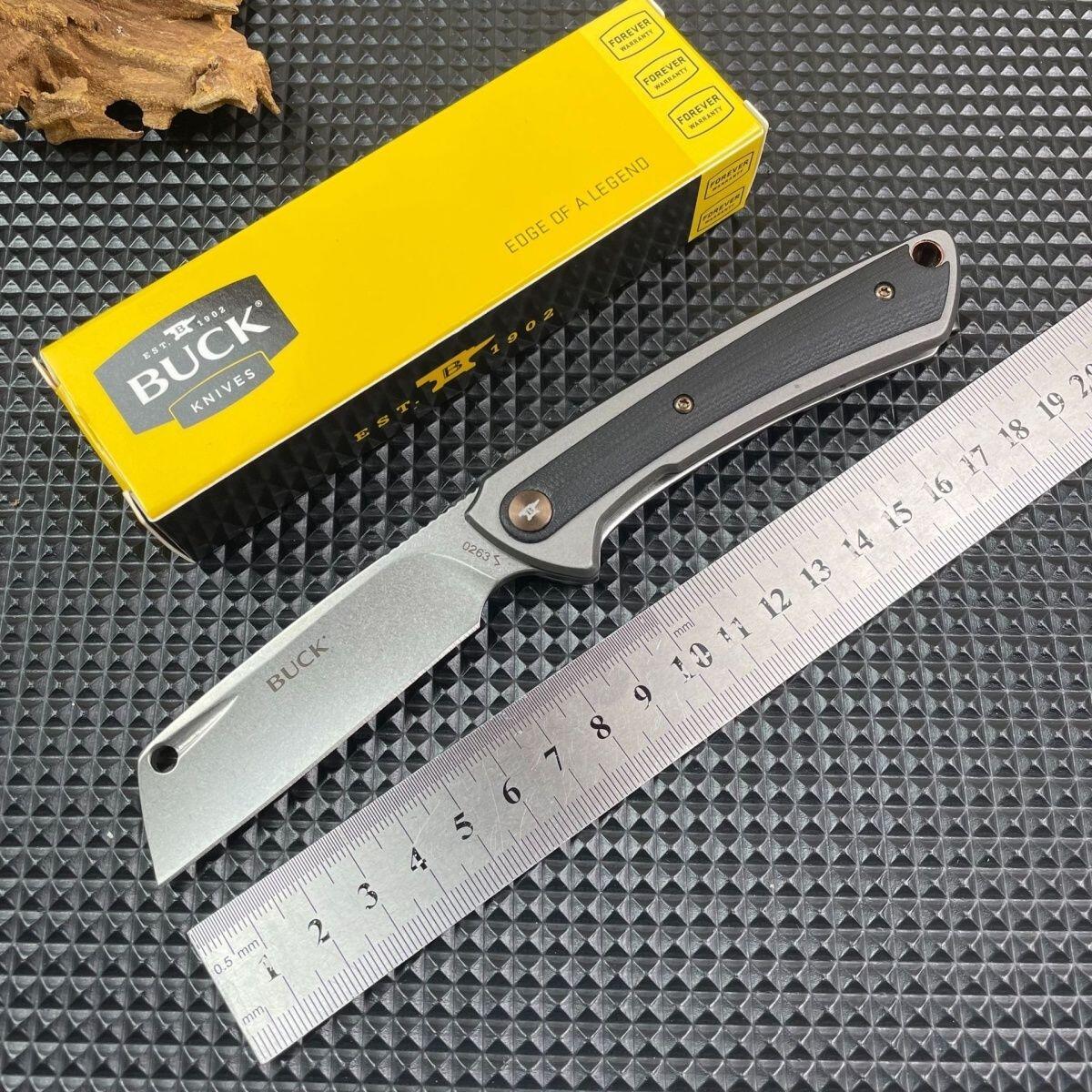 D2钢+G10手柄,巴克户外便携式折叠刀