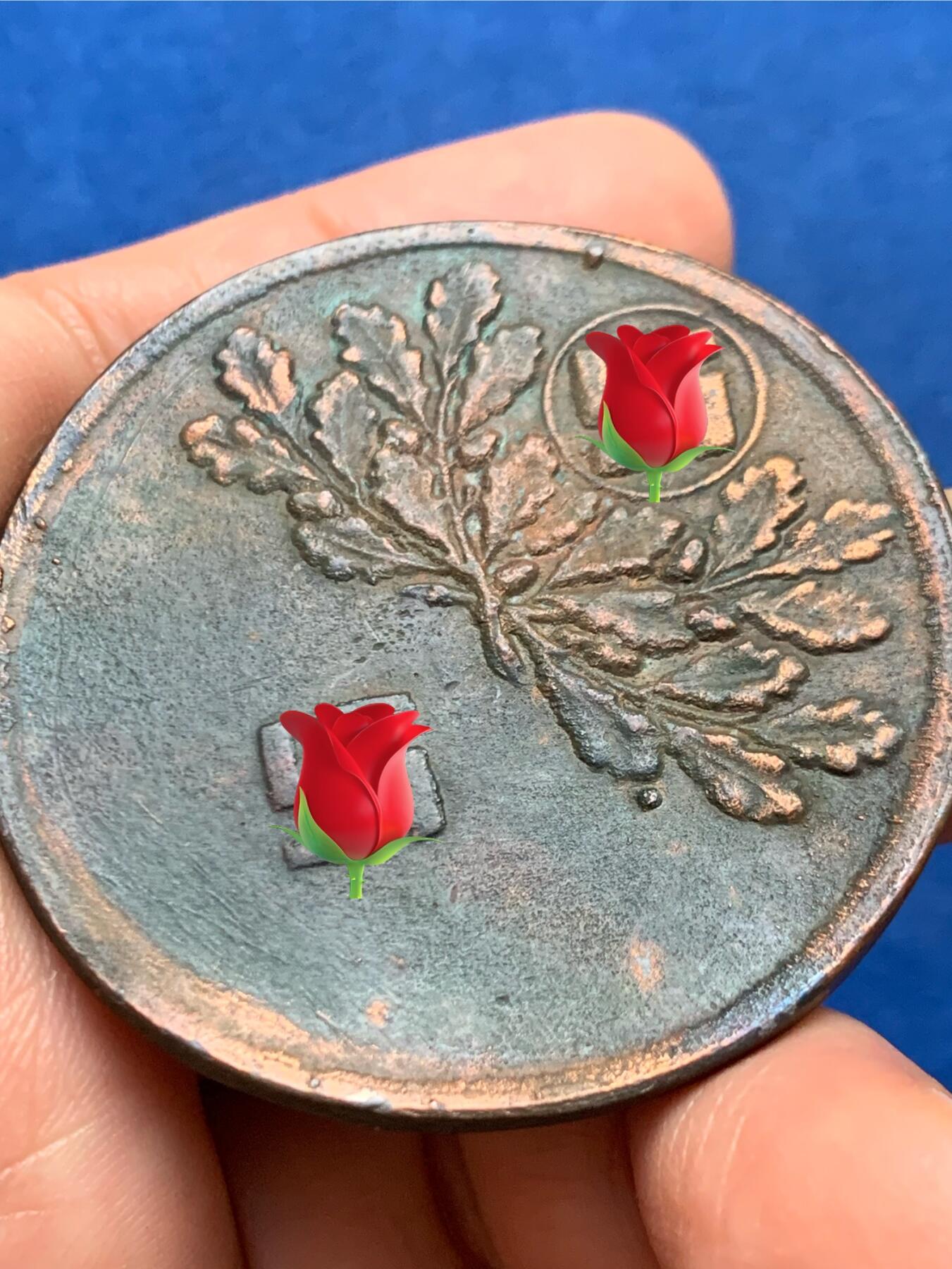 《竞宝斋》第447场 周日，周一，2场连拍 （全场包邮） 德国元首大型铜章 48.6克 50.6mm 带风车标 细节见图