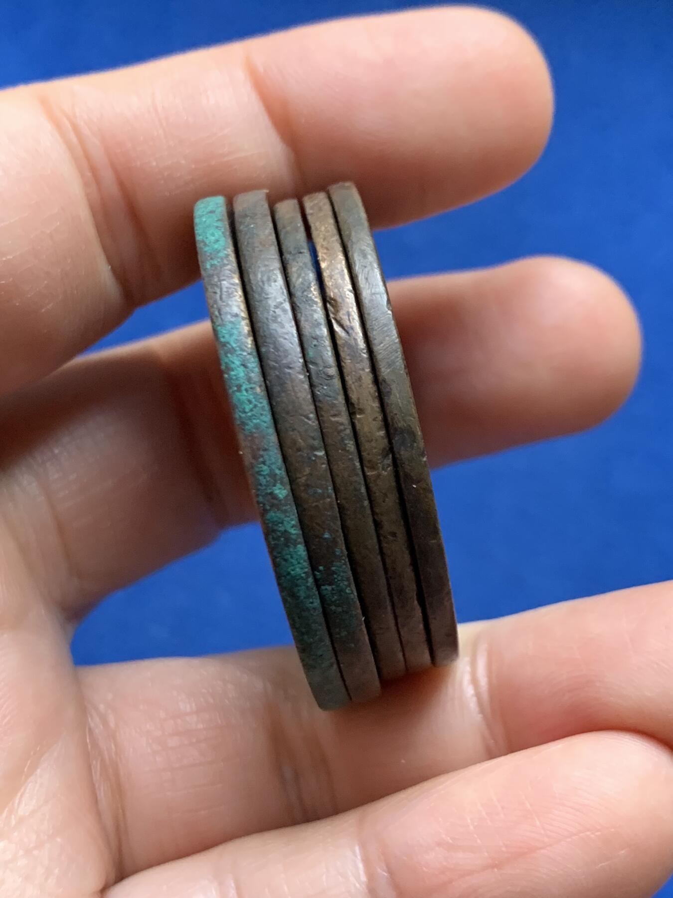 《竞宝斋》第447场 周日，周一，2场连拍 （全场包邮） 五枚一组 中华民国当二百文铜元两枚+当百文铜元三枚