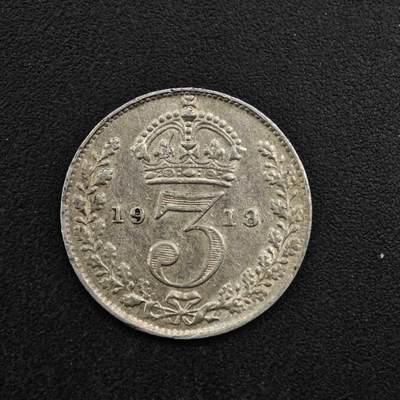 【淘币小摊】实时拍第八百二十七拍   散币场   满百包邮可预留二周 每周一统一发货   - 英国1918年乔治五世3便士银币