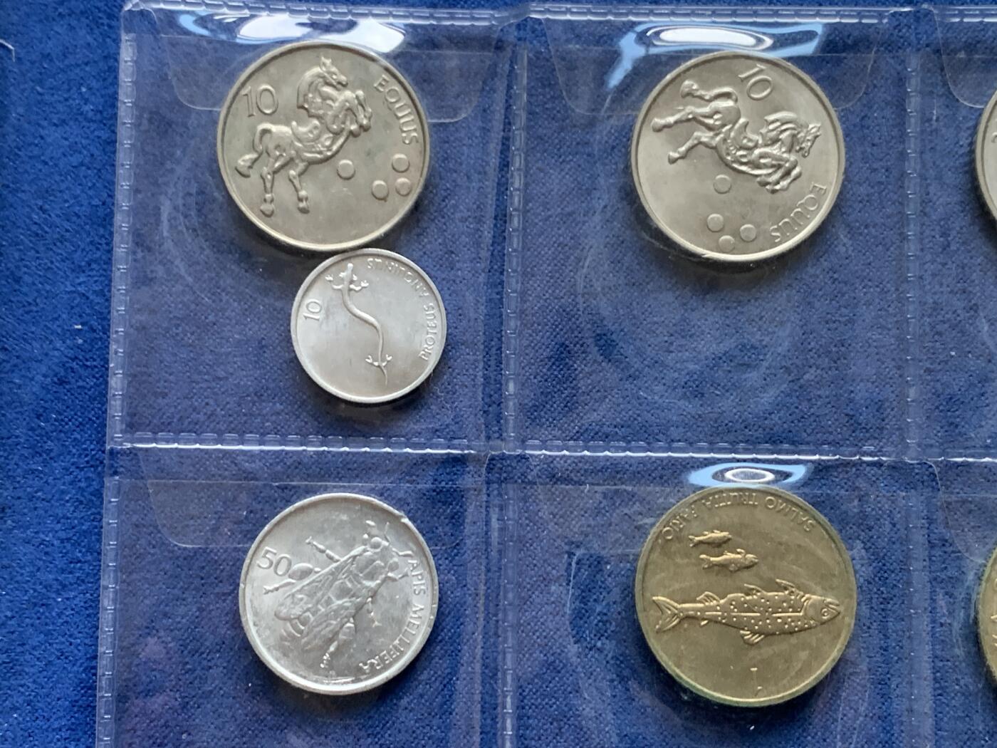 《竞宝斋》第447场 周日，周一，2场连拍 （全场包邮） 九枚一组 斯洛文尼亚钱币