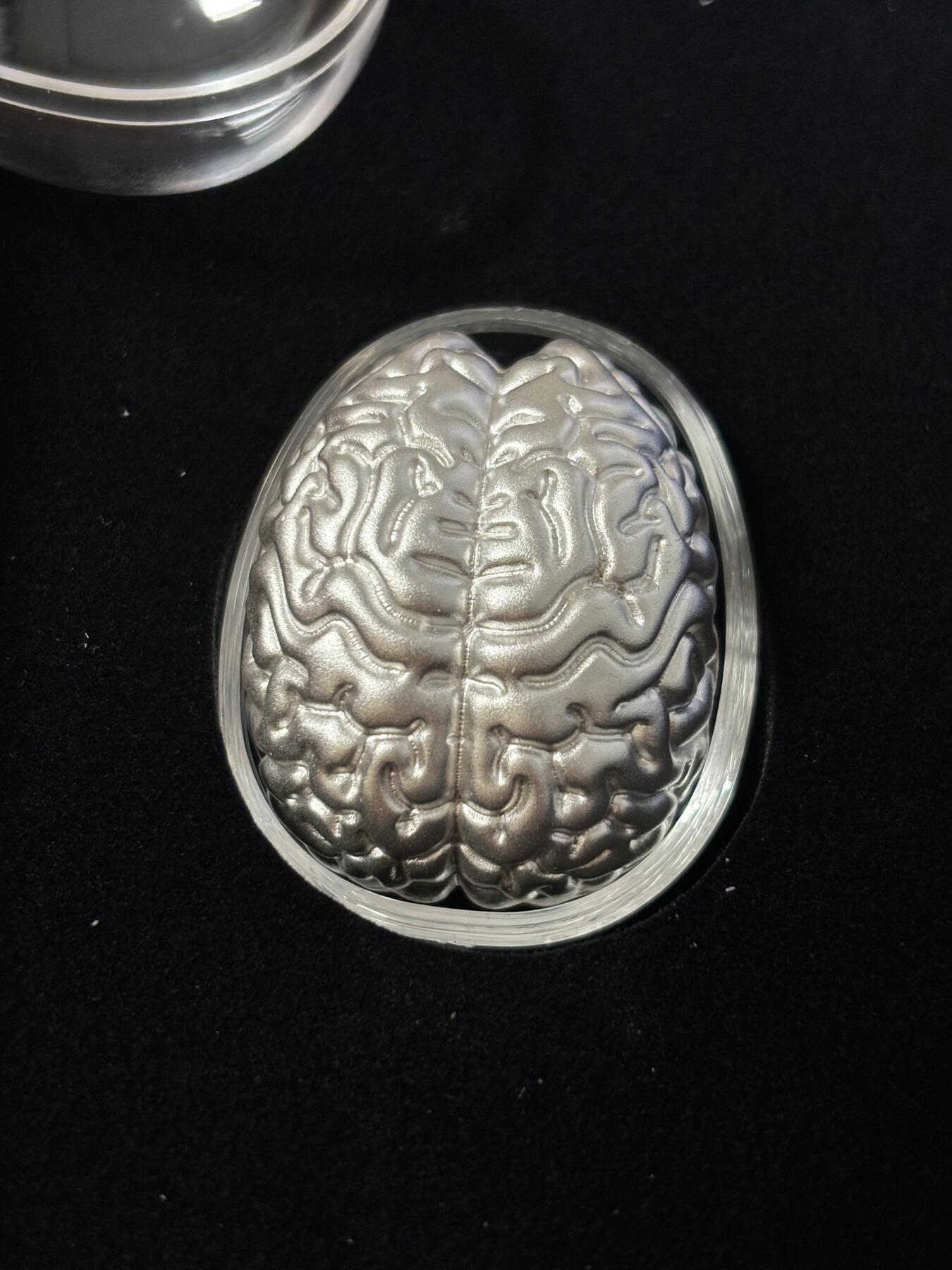 第186期拍卖 萨摩亚2023年人类大脑3D立体异形仿古2盎司纪念银币，999银，发行量1499枚