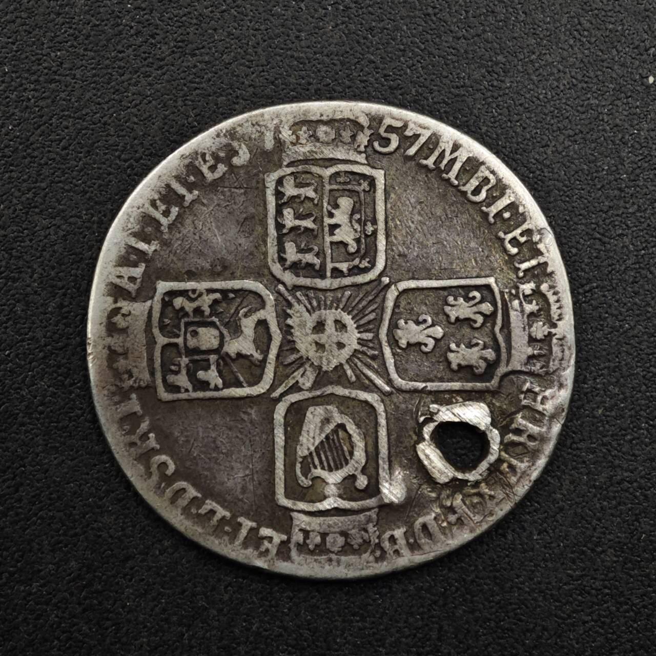 【淘币小摊】实时拍第八百二十七拍   散币场   满百包邮可预留二周 每周一统一发货   英国1757年乔治二世6便士银币