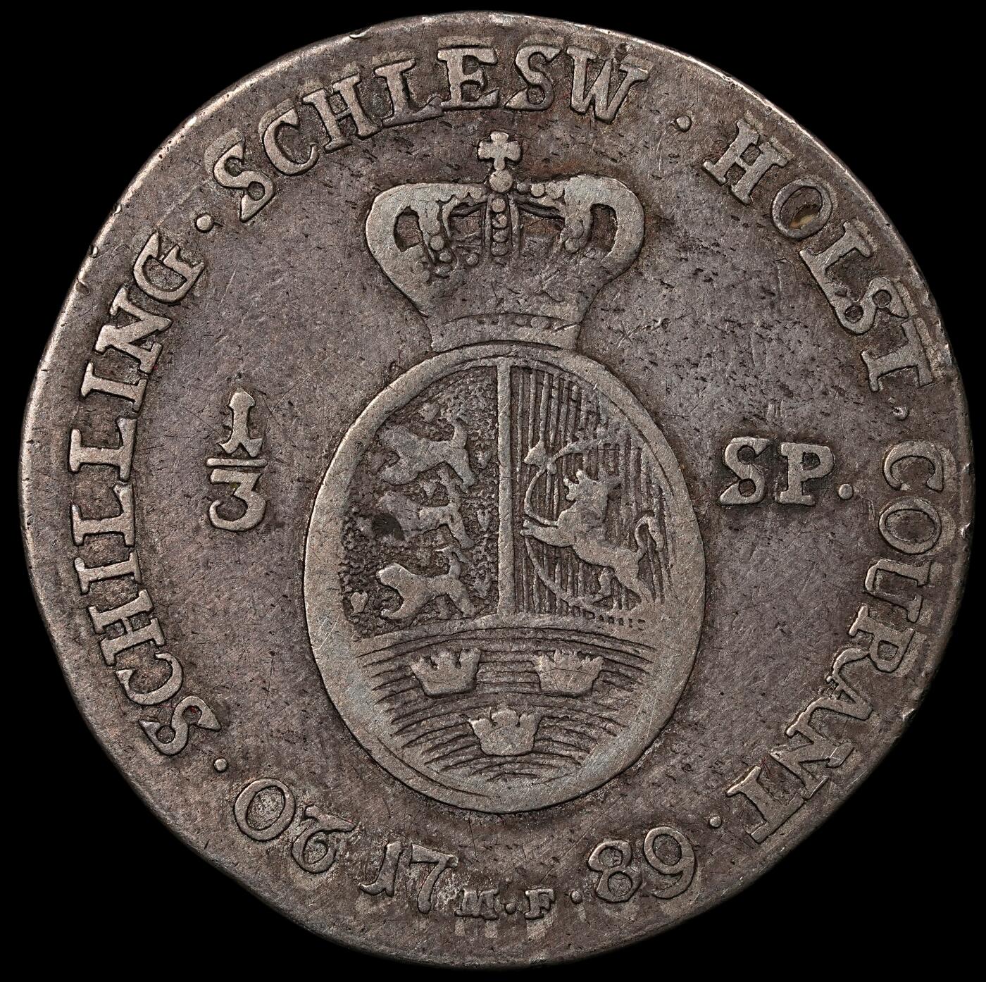 修遠堂世界钱币第九十七期 1789 年石勒苏益格 - 荷尔斯泰因1/3  SPECIEDALER银币 9.43g