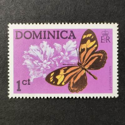 ↓君缘收藏680期☞钱币邮品↓无佣金、可寄存、满30元包邮  - 多米尼克邮票，1975年动物昆虫 蝴蝶邮票