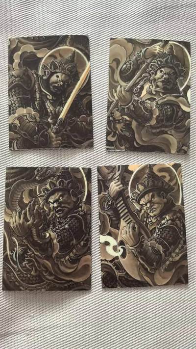 龙虎卡牌-六八场（无佣金，周六结拍，欢迎送拍） - 镜面卡4张全 香山文创  四大天王一套 (未撕膜)