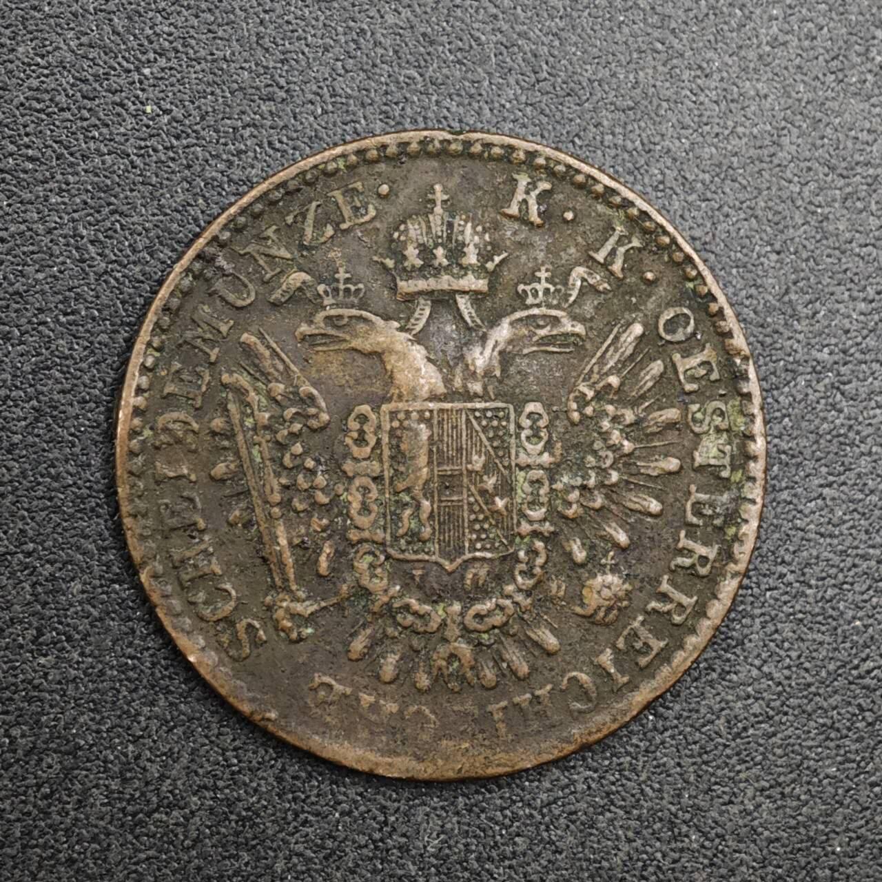 【淘币小摊】实时拍第八百二十七拍   散币场   满百包邮可预留二周 每周一统一发货   奥地利1851年1/2克鲁泽铜币