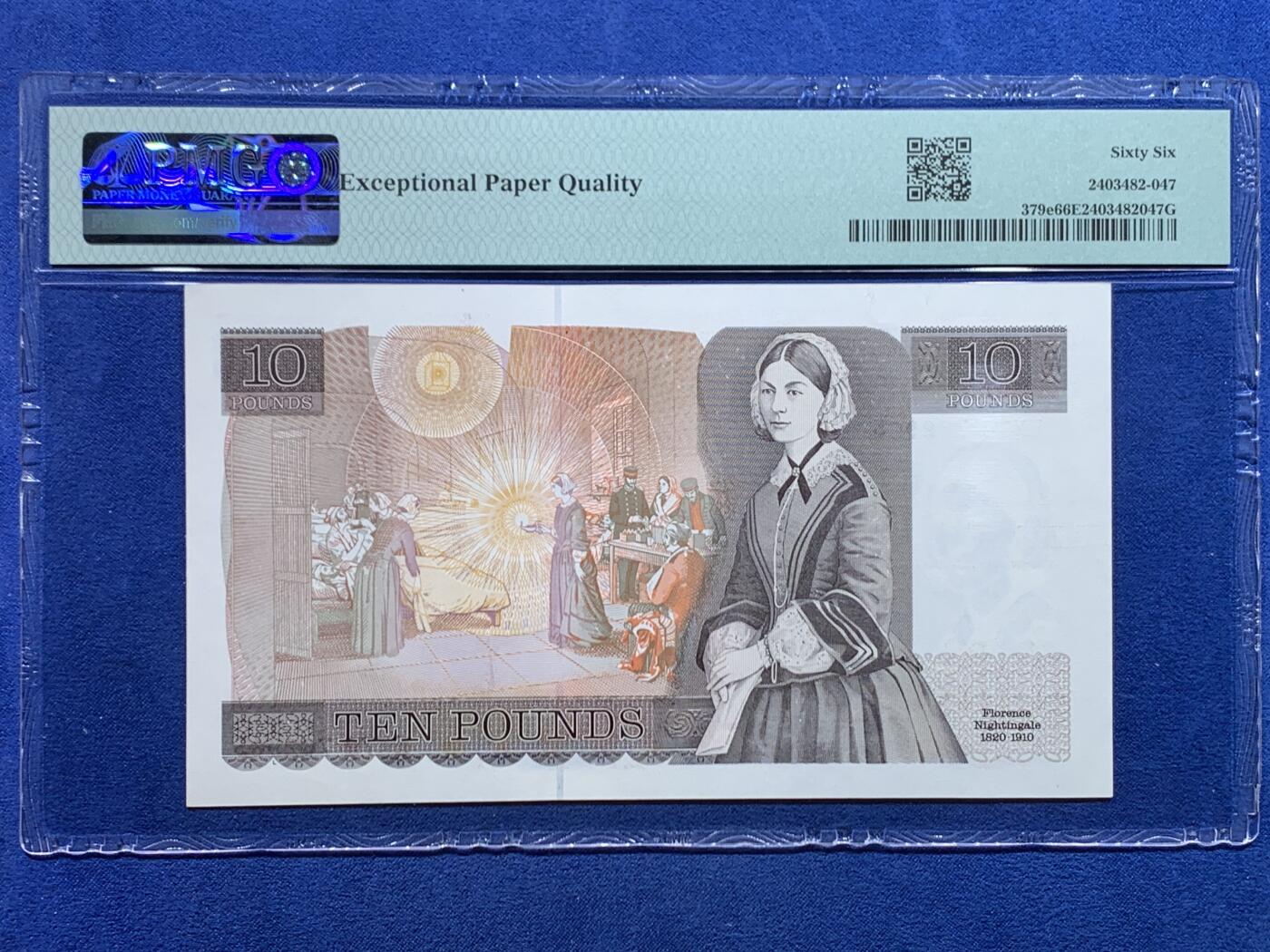 《竞宝斋》第447场 周日，周一，2场连拍 （全场包邮） PMG 66EPQ 英国D序列 1988-91年10镑